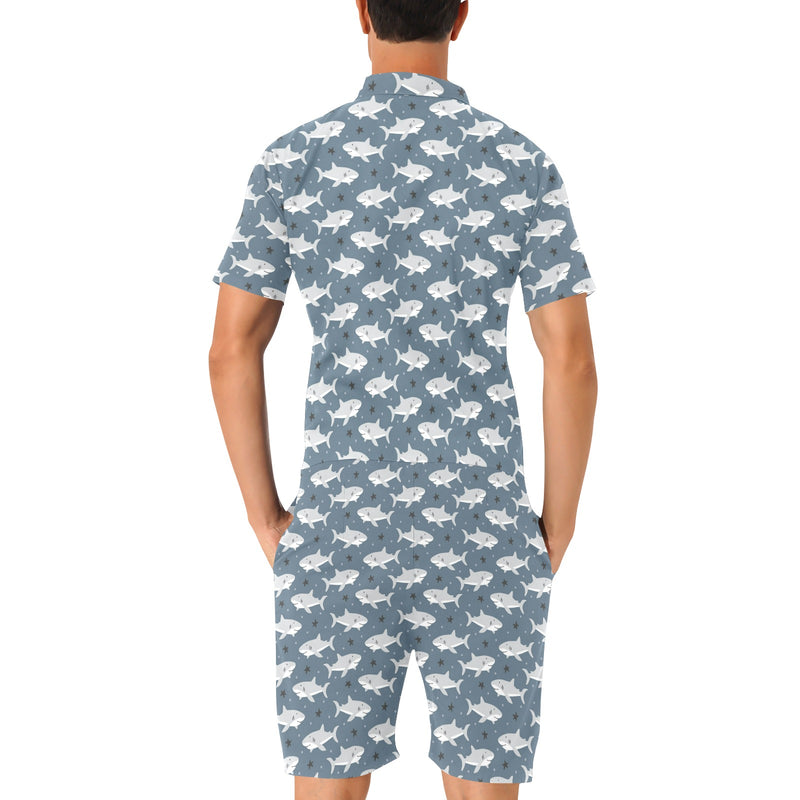 Shark Print Design LKS305 Men's Romper