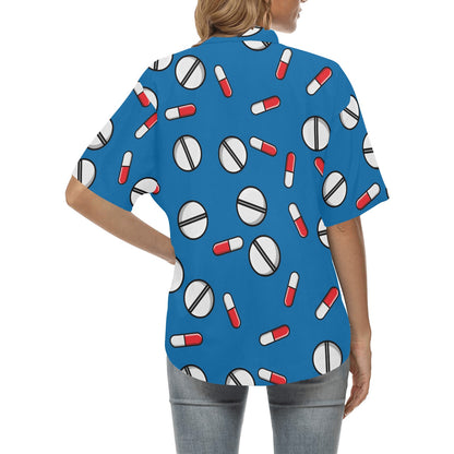 Pill Pattern Print Design A05 Women's Hawaiian Shirt