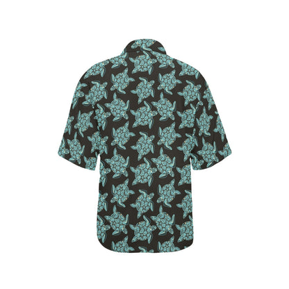 Sea Turtle Print Design LKS302 Women's Hawaiian Shirt