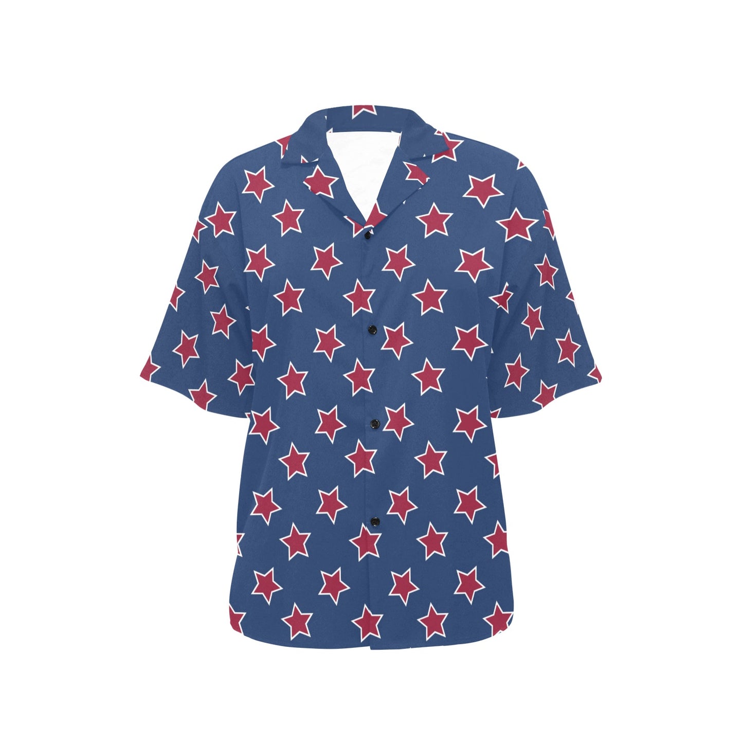 Star Red Blue Print Design LKS301 Women's Hawaiian Shirt