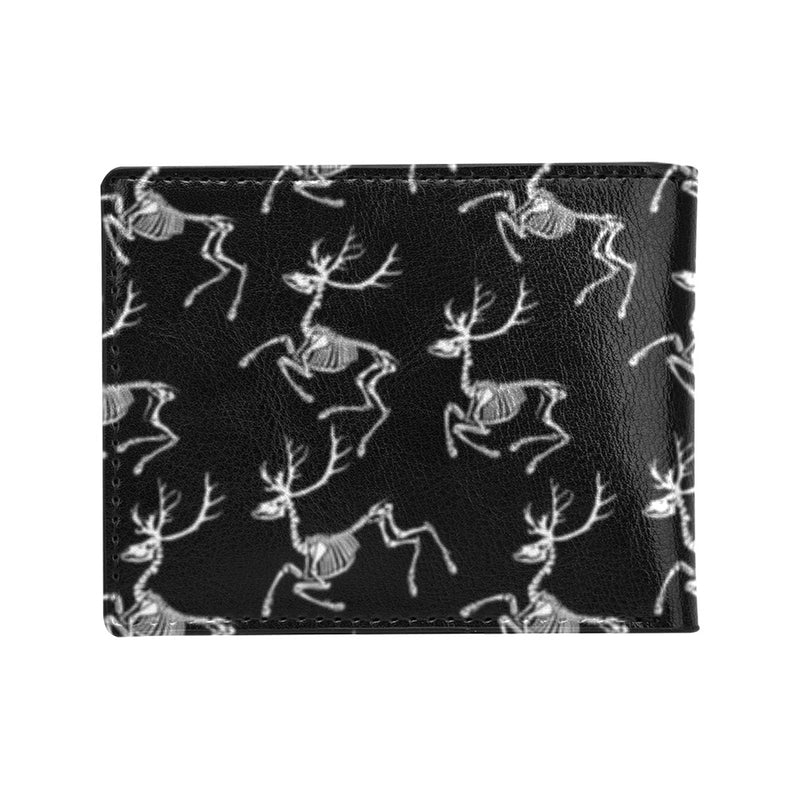 Deer Skeleton Print Pattern Men's ID Card Wallet