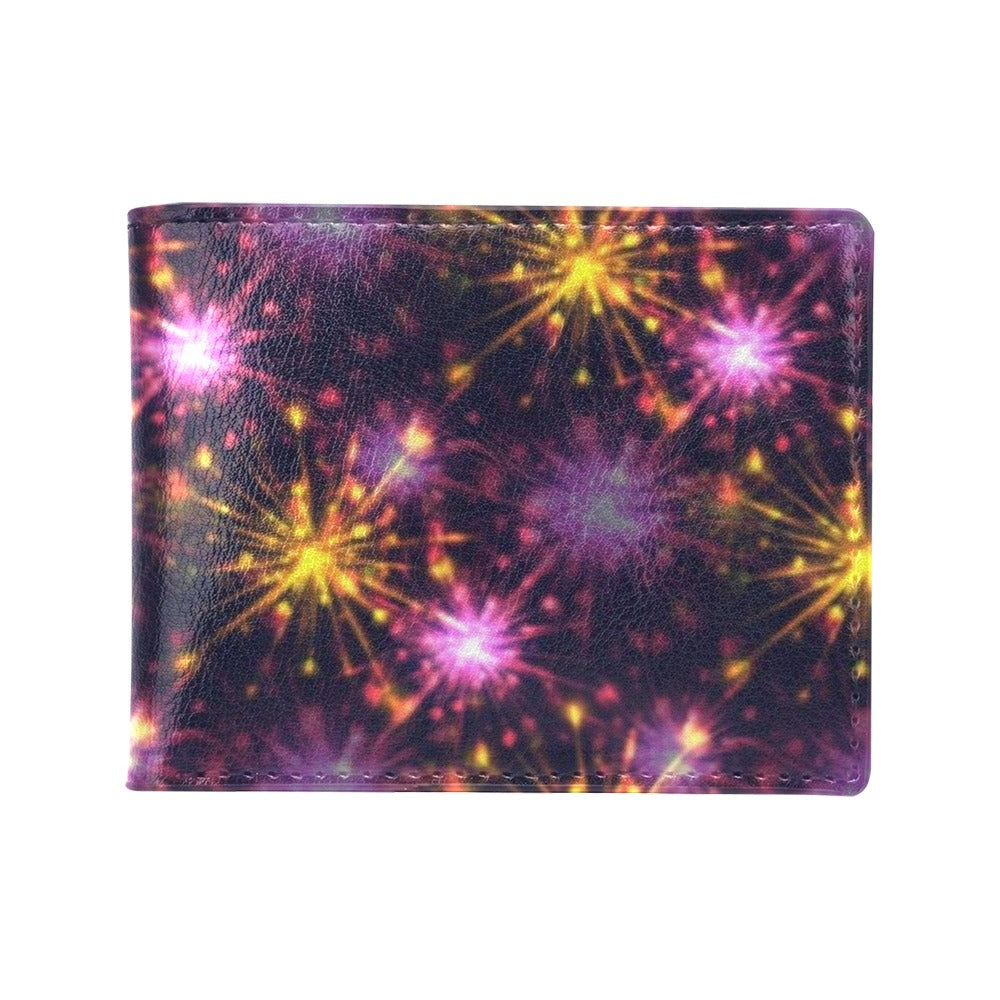 Firework Print Design LKS303 Men's ID Card Wallet