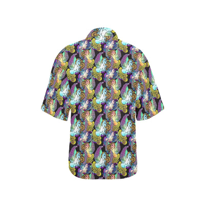 Unicorn With Wings Print Pattern Women's Hawaiian Shirt