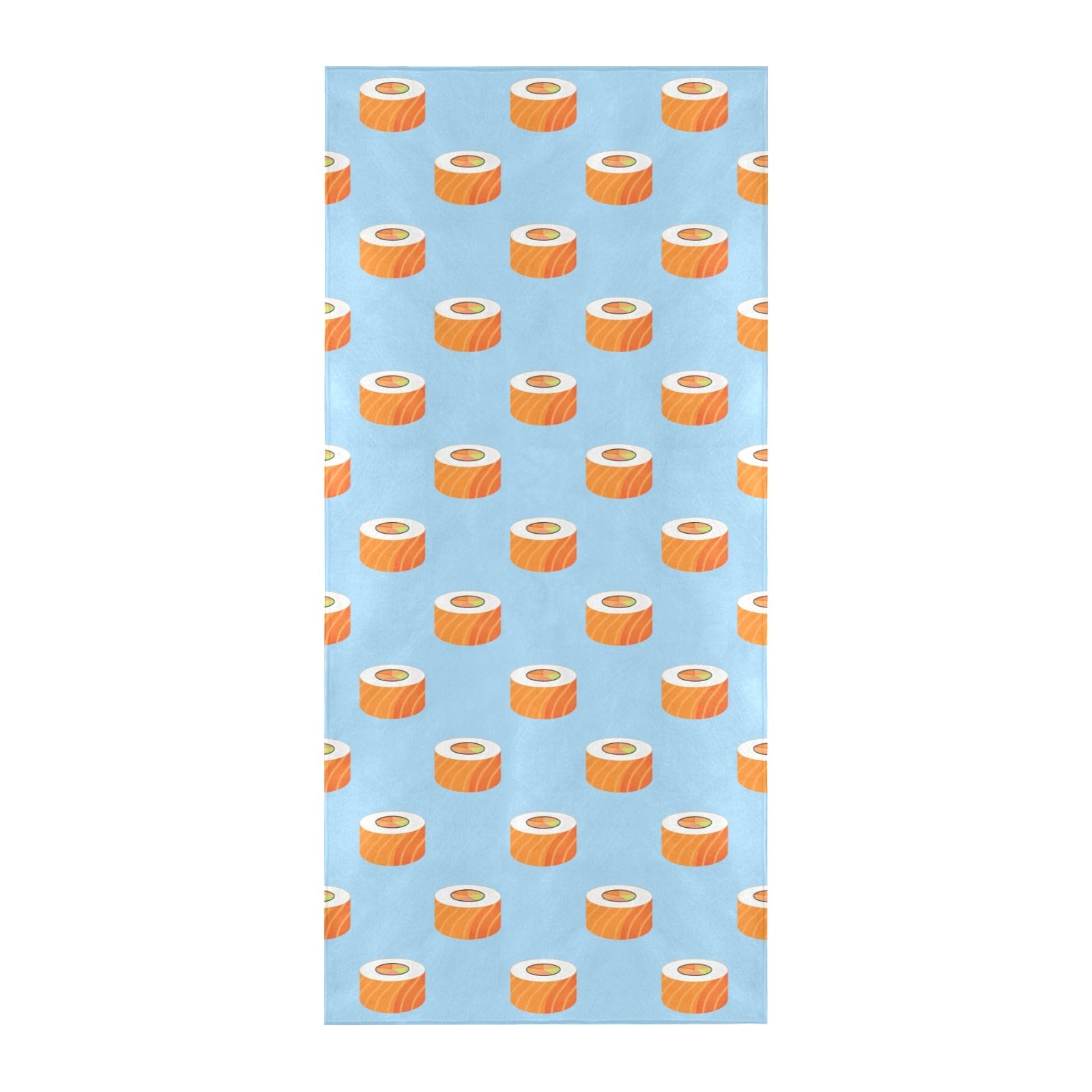 Salmon Sushi Print Design LKS307 Beach Towel 32" x 71"