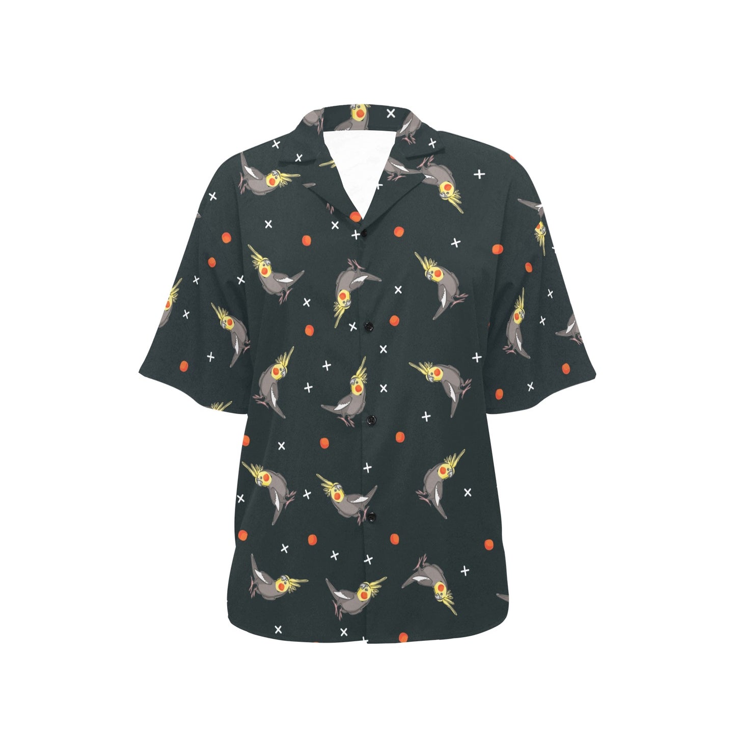 Cockatiel Pattern Print Design 02 Women's Hawaiian Shirt