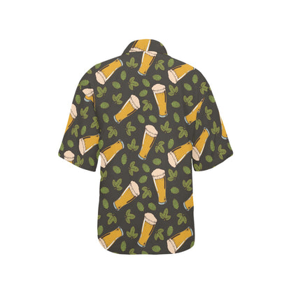 Beer Iris Pattern Print Design 02 Women's Hawaiian Shirt