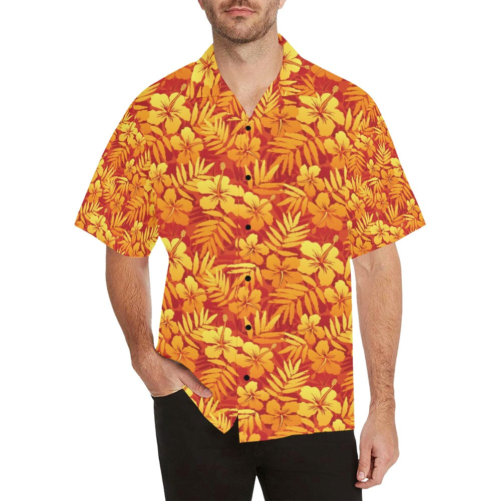 Hibiscus Summer Print Design LKS302 Men's Hawaiian Shirt