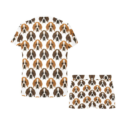St Bernards Print Design LKS301 Women's Short Pajama Set