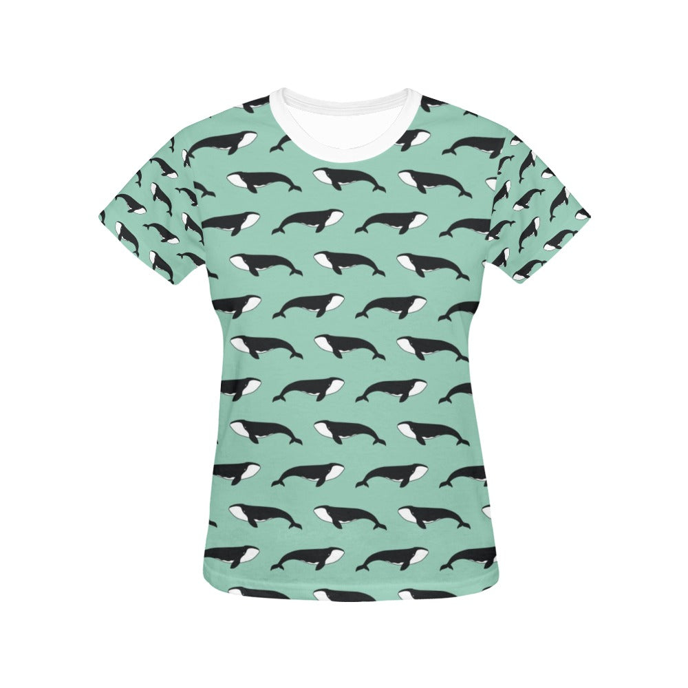 Whale Print Design LKS307 Women's  T-shirt