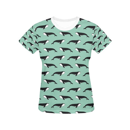 Whale Print Design LKS307 Women's  T-shirt