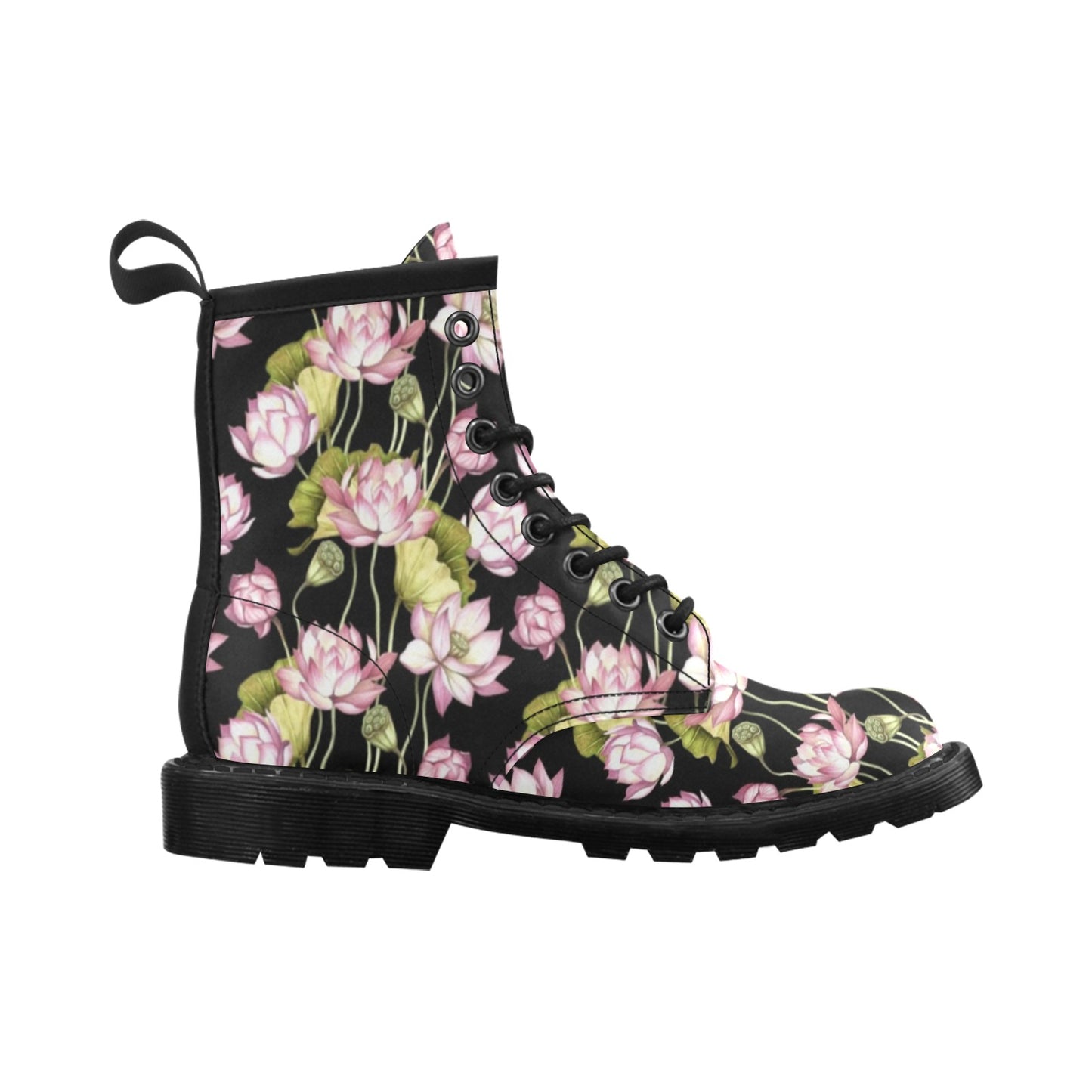 Water Lily Pattern Print Design WL06 Women's Boots