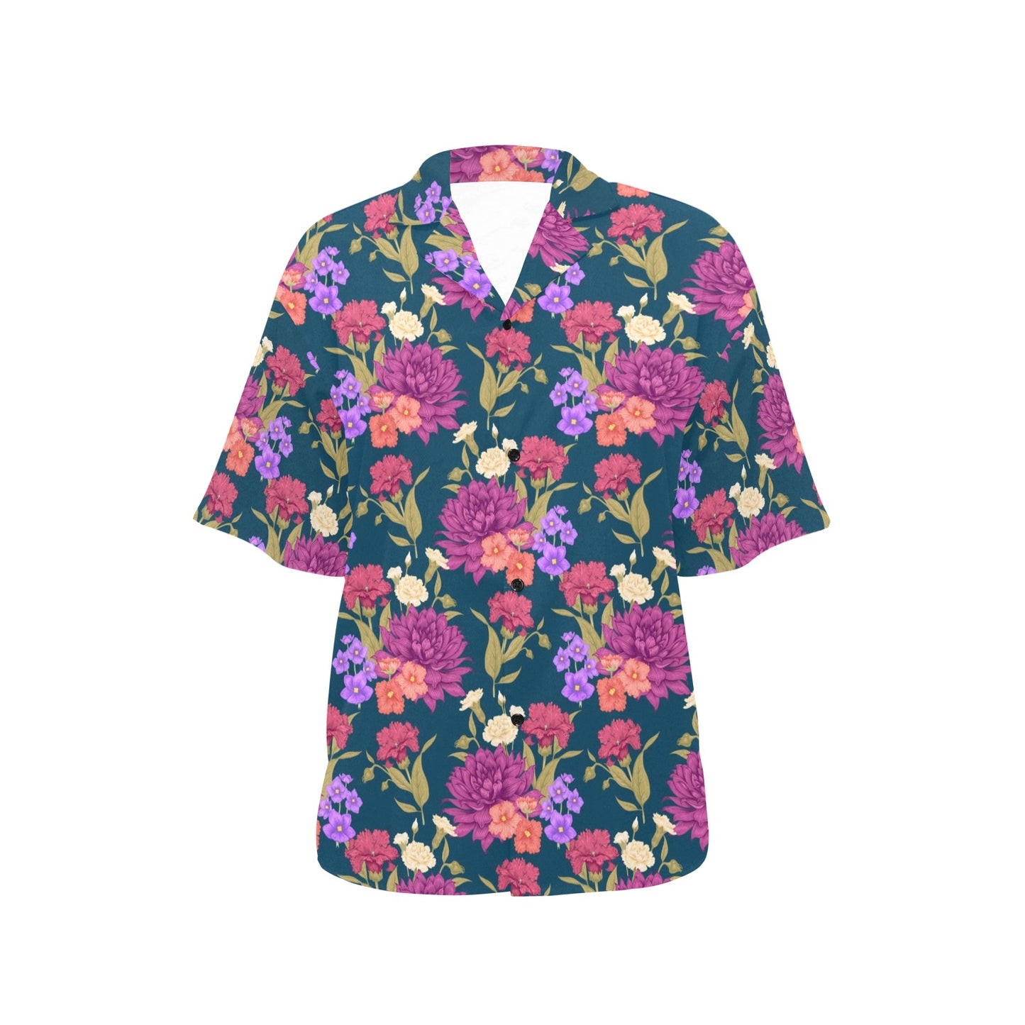Dahlia Pattern Print Design DH01 Women's Hawaiian Shirt