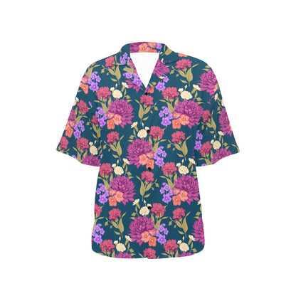 Dahlia Pattern Print Design DH01 Women's Hawaiian Shirt