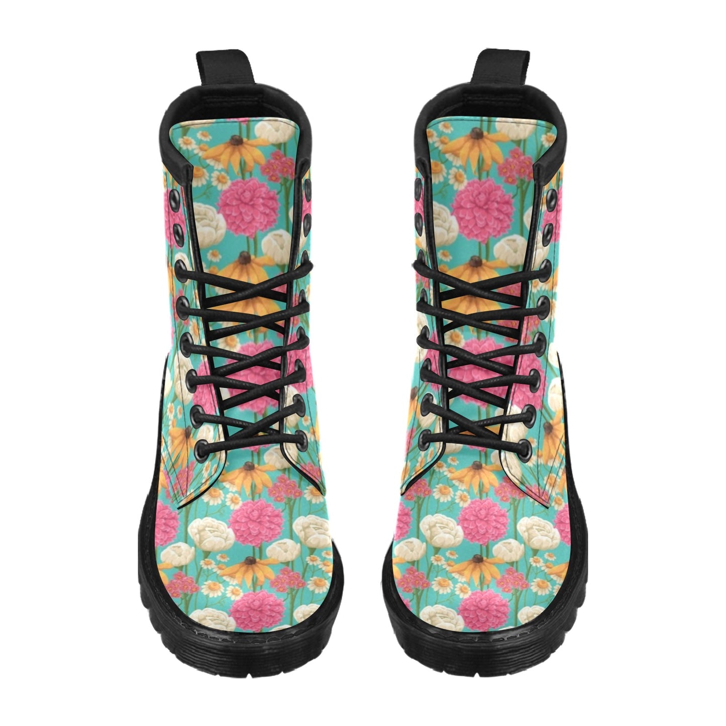 Summer Floral Pattern Print Design SF07 Women's Boots