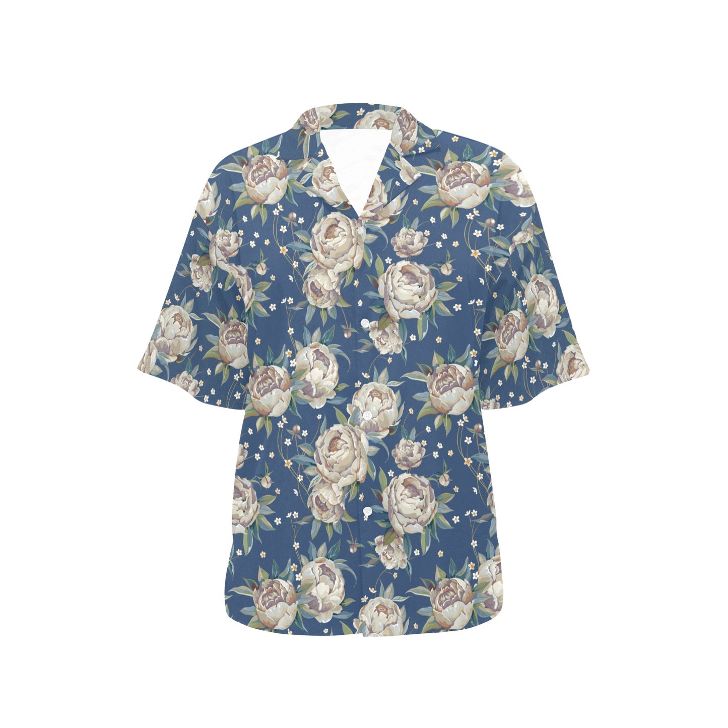 Peony Pattern Print Design A03 Women's Hawaiian Shirt