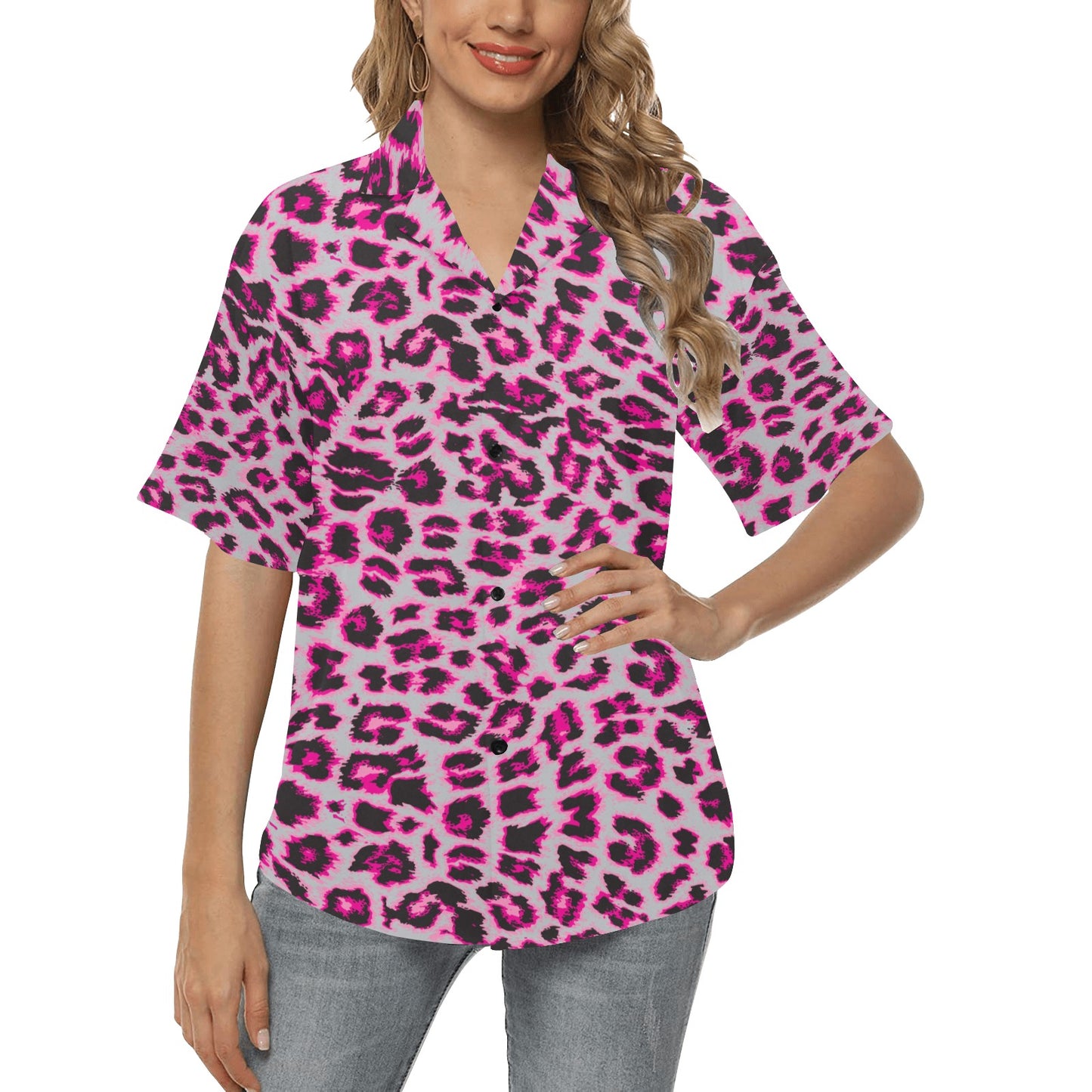 Leopard Pattern Print Design 02 Women's Hawaiian Shirt