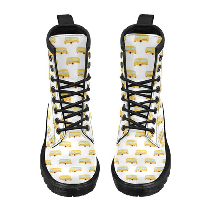School Bus Print Design LKS306 Women's Boots