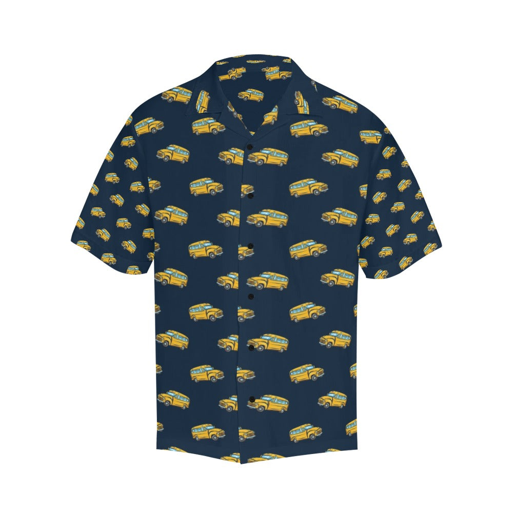 School Bus Print Design LKS304 Men's Hawaiian Shirt