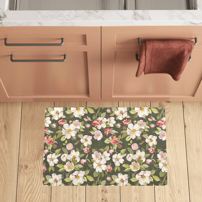 Apple blossom Pattern Print Design AB01 Kitchen Mat