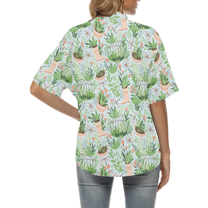 Gardening Pattern Print Design G04 Women's Hawaiian Shirt