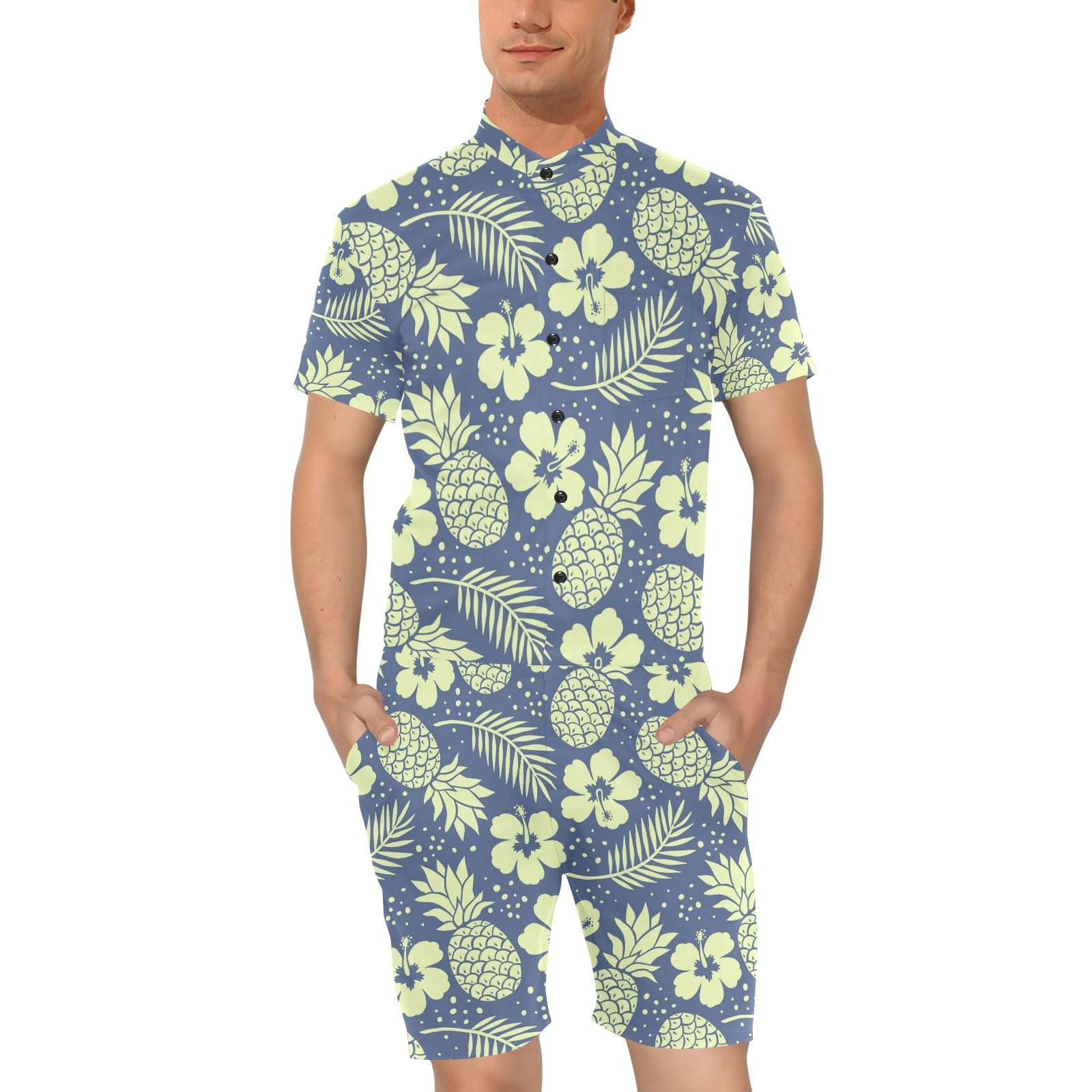 Pineapple Pattern Print Design PP07 Men's Romper