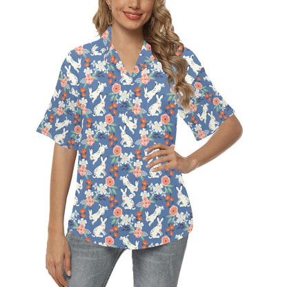 Bunny Pattern Print Design 07 Women's Hawaiian Shirt