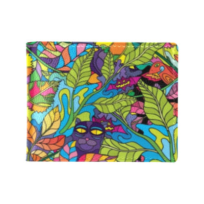 Psychedelic Trippy Flower Print Men's ID Card Wallet