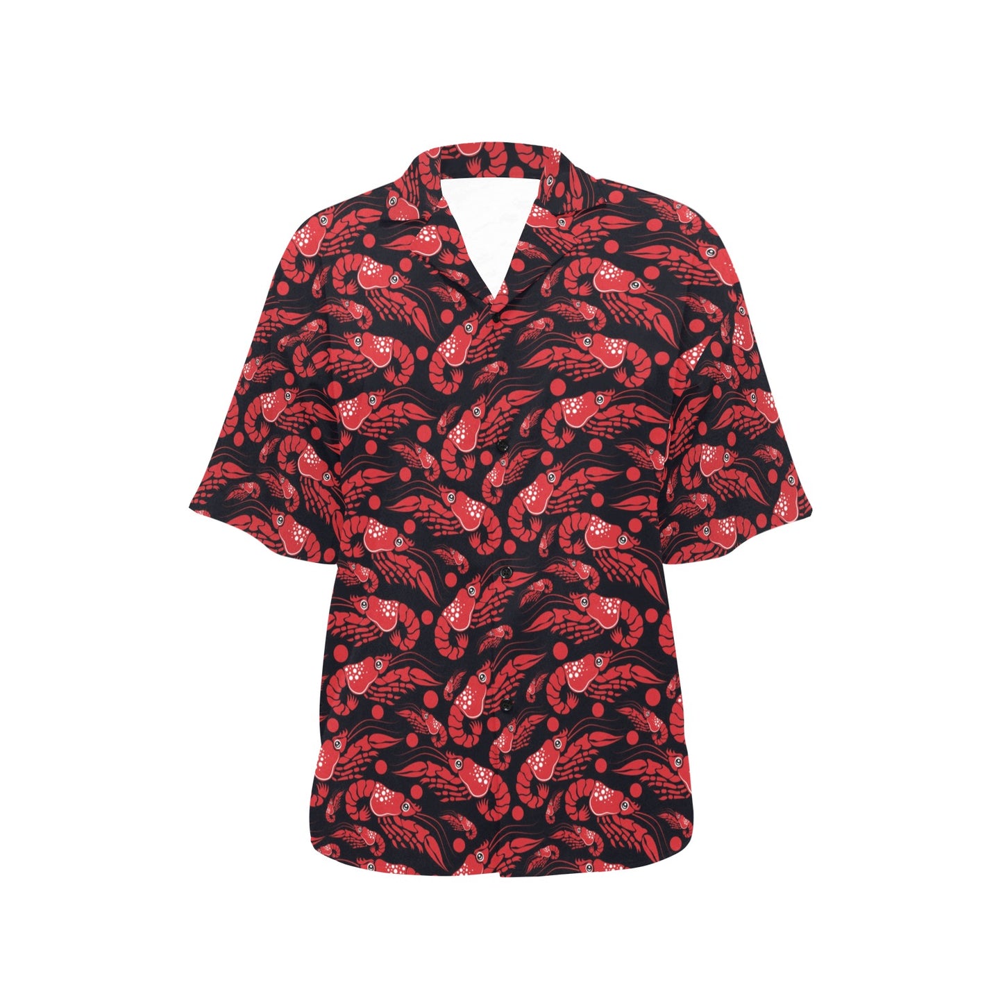 Shrimp Print Design LKS303 Women's Hawaiian Shirt