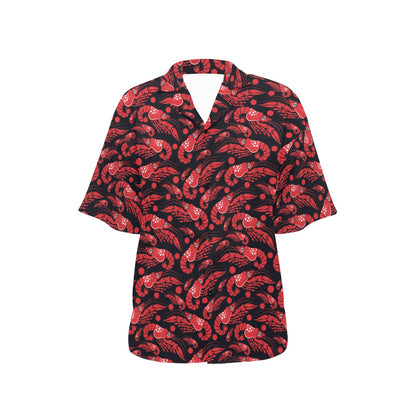 Shrimp Print Design LKS303 Women's Hawaiian Shirt
