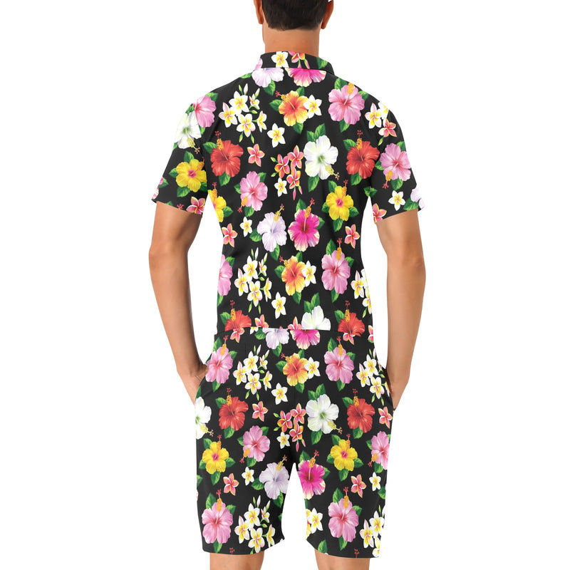 Hibiscus Pattern Print Design HB025 Men's Romper