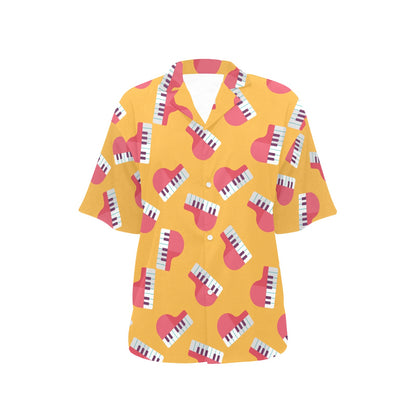 Piano Pattern Print Design 02 Women's Hawaiian Shirt