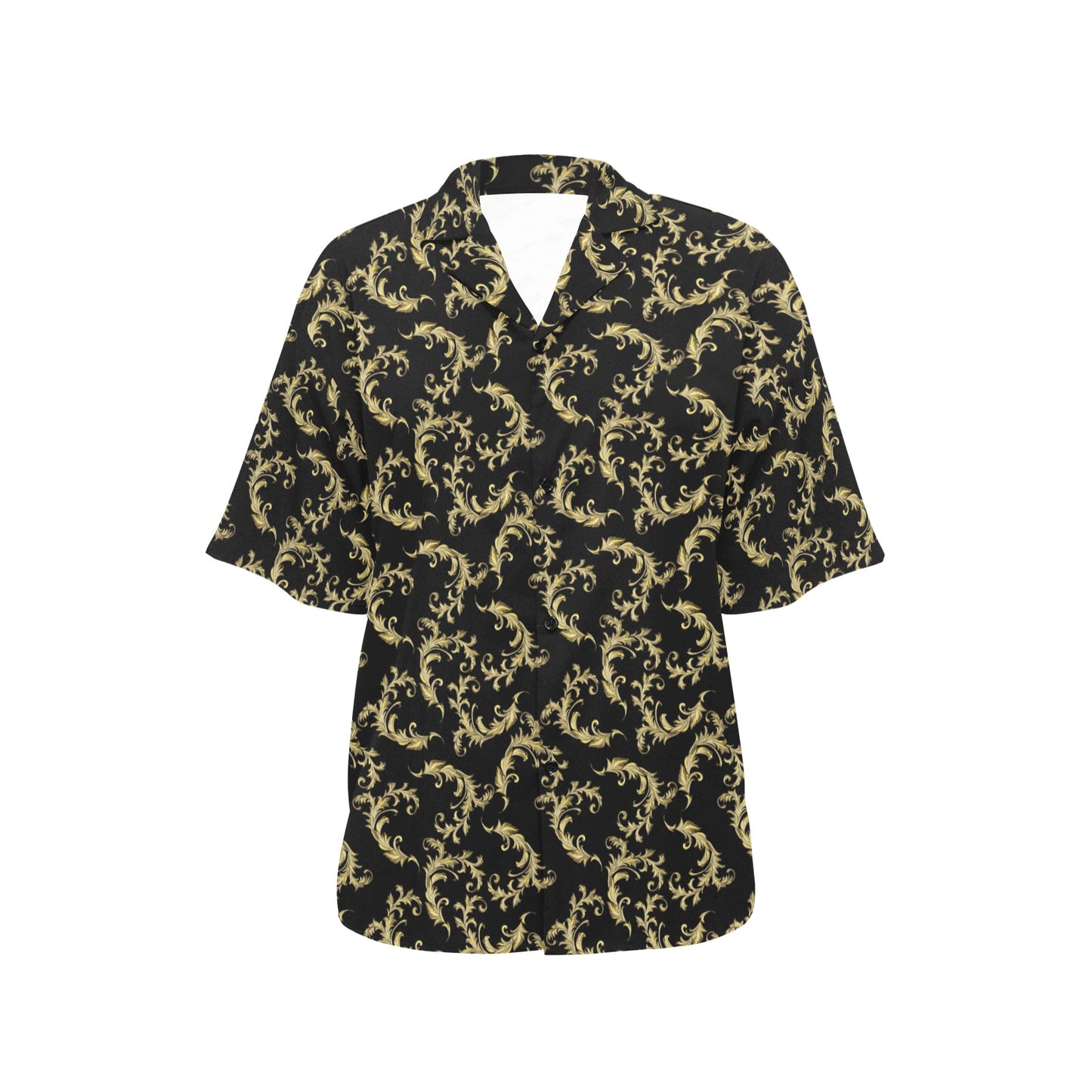 Baroque Golden Pattern Print Design 01 Women's Hawaiian Shirt