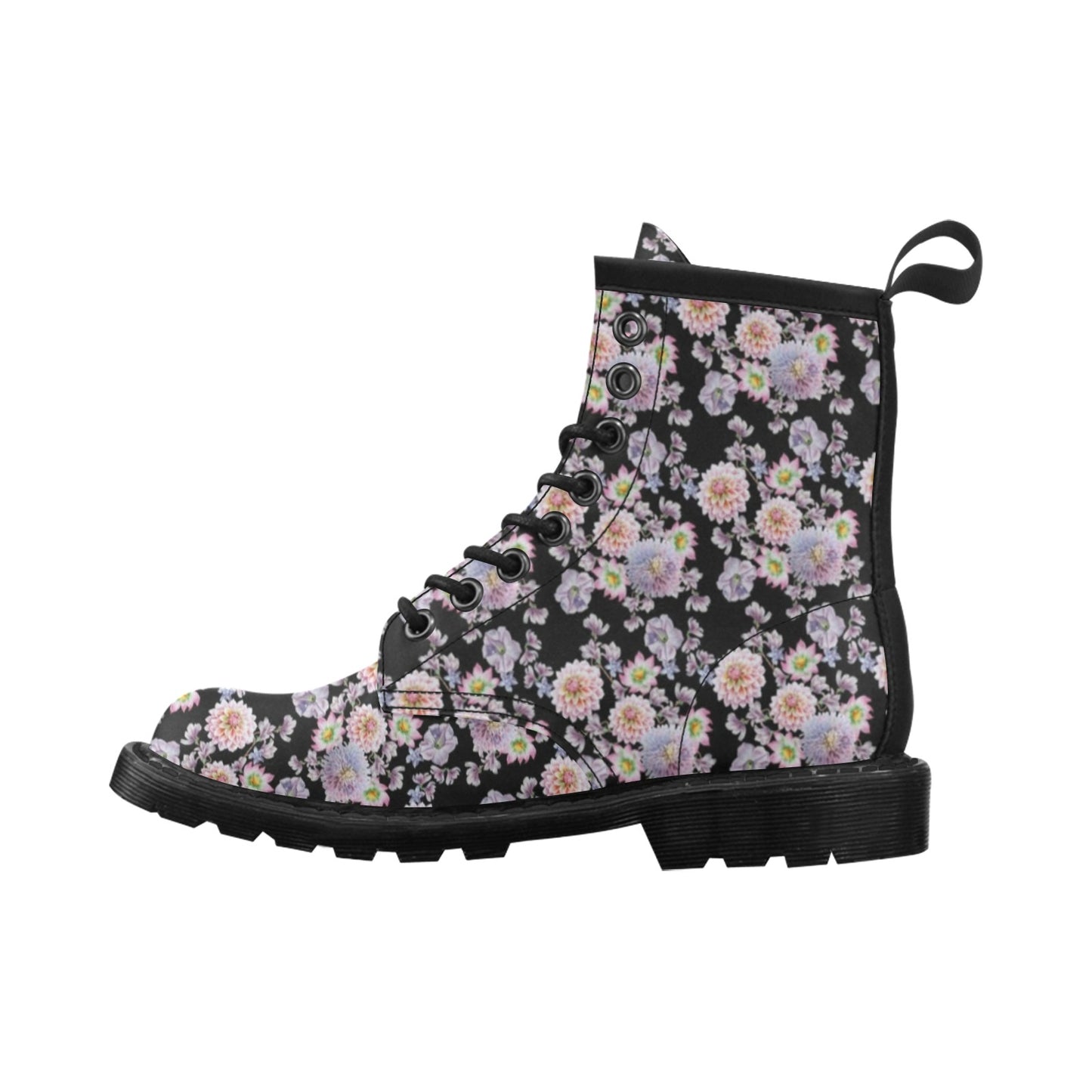 Dahlia Pattern Print Design DH012 Women's Boots