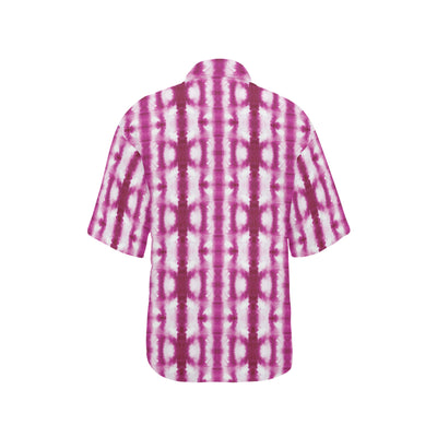 Tie Dye Dark Pink Print Design LKS303 Women's Hawaiian Shirt