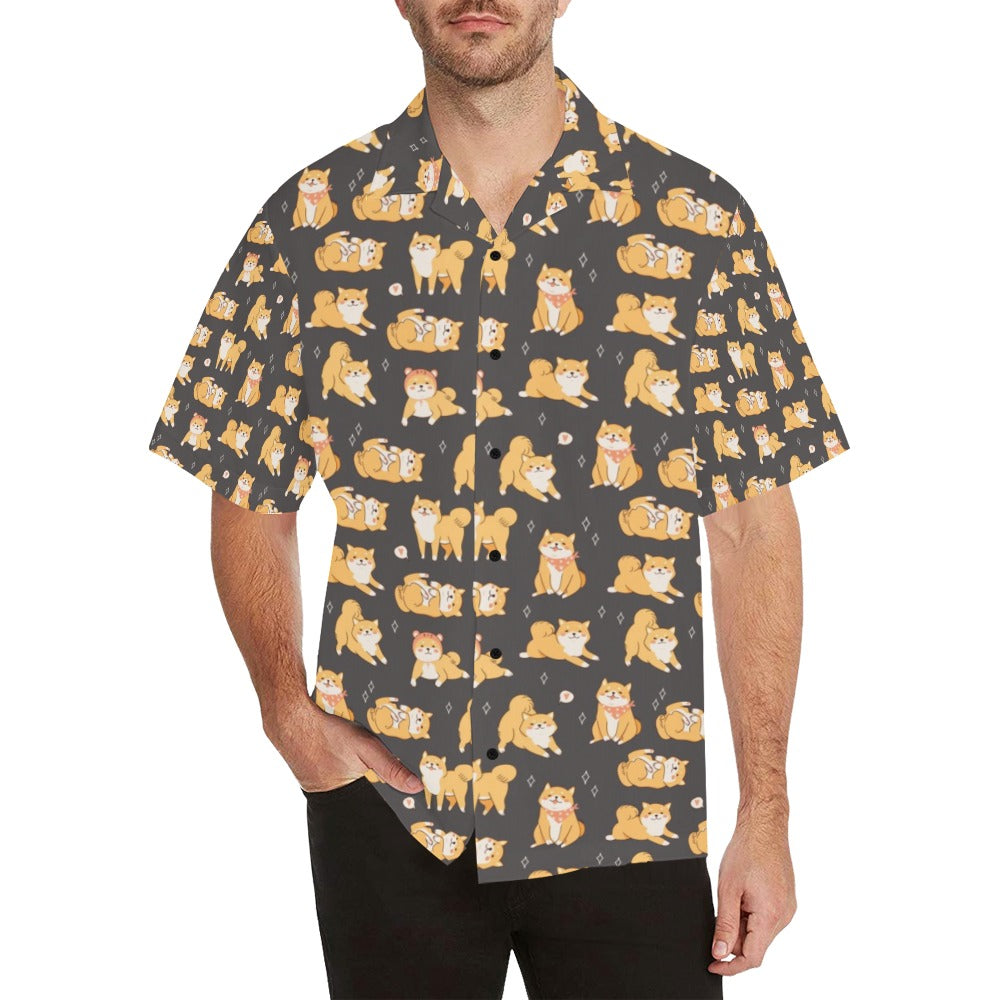Shiba Inu Print Design LKS309 Men's Hawaiian Shirt
