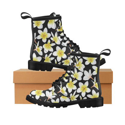 Yellow Plumeria Hawaiian Flowers Women's Boots