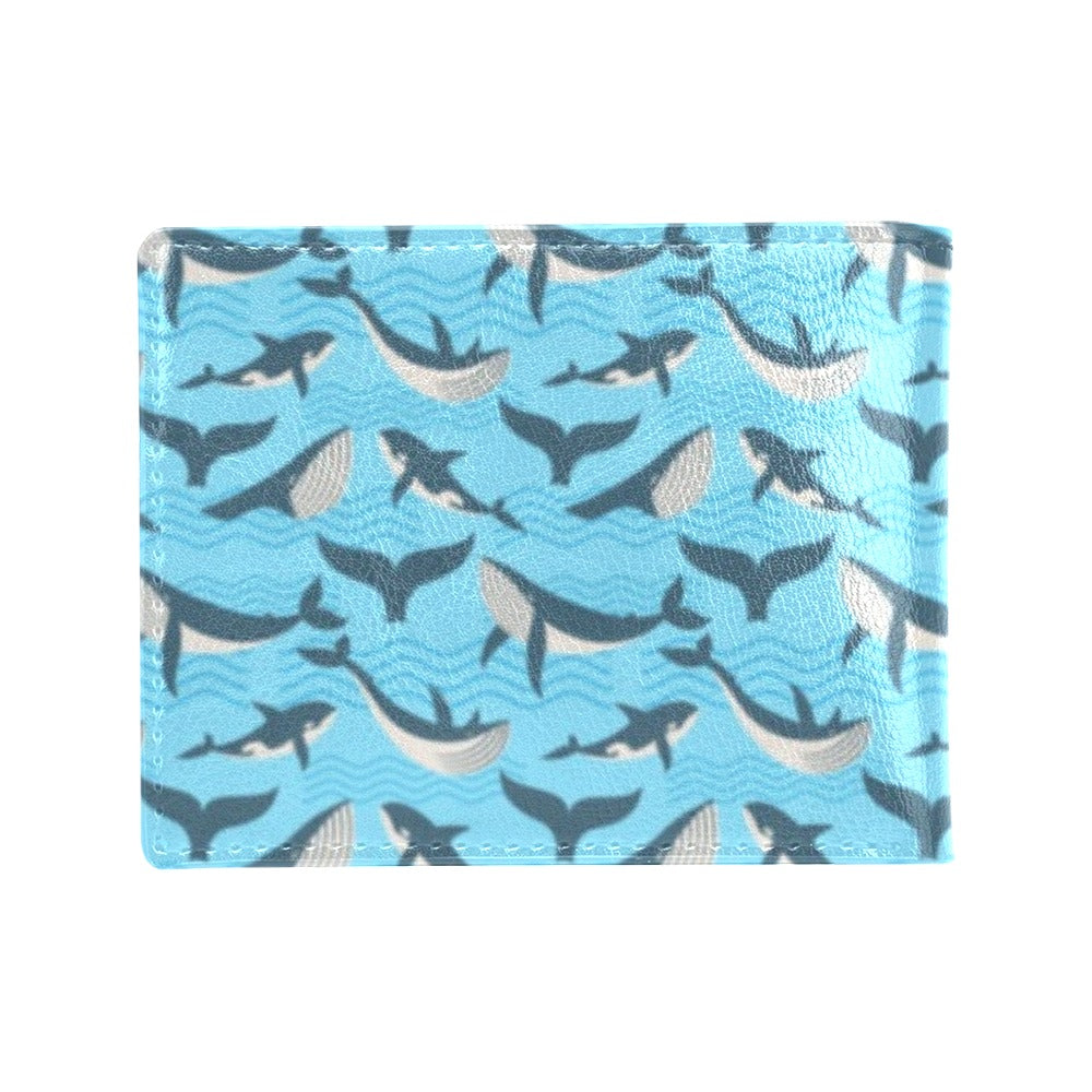 Whale Pattern Design Themed Print Men's ID Card Wallet