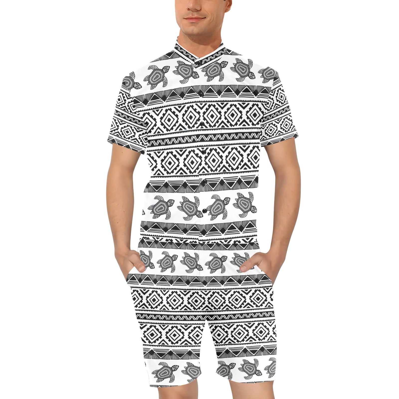 Sea Turtle Tribal Aztec Men's Romper