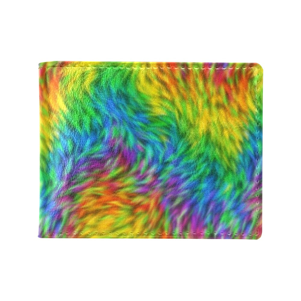 Rainbow Fur Design Print Men's ID Card Wallet