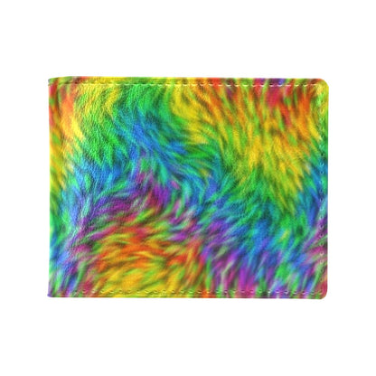 Rainbow Fur Design Print Men's ID Card Wallet