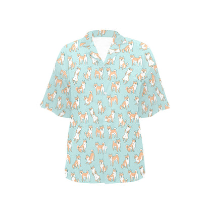 Shiba Inu Print Design LKS304 Women's Hawaiian Shirt
