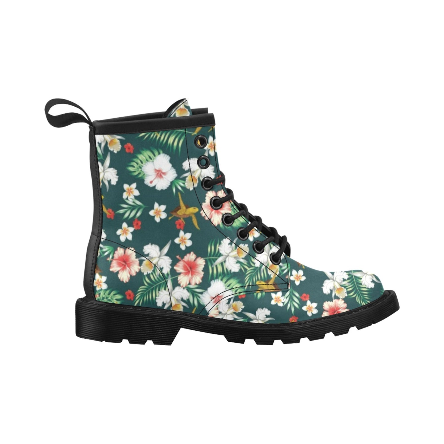 Hawaiian Flower Design with SeaTurtle Print Women's Boots