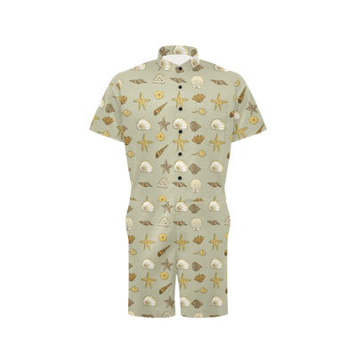 Seashell Beach Print Design LKS303 Men's Romper