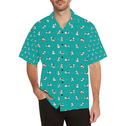 Siberian Huskies Print Design LKS303 Men's Hawaiian Shirt