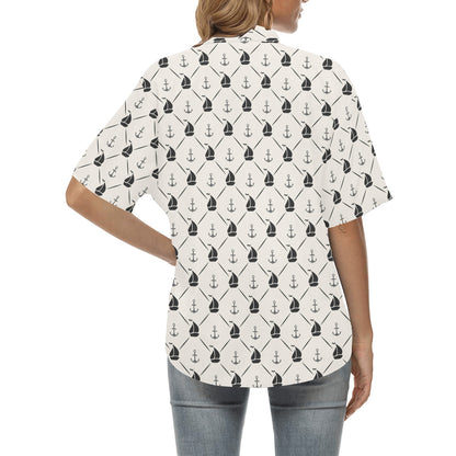 Sailboat Print Design LKS302 Women's Hawaiian Shirt
