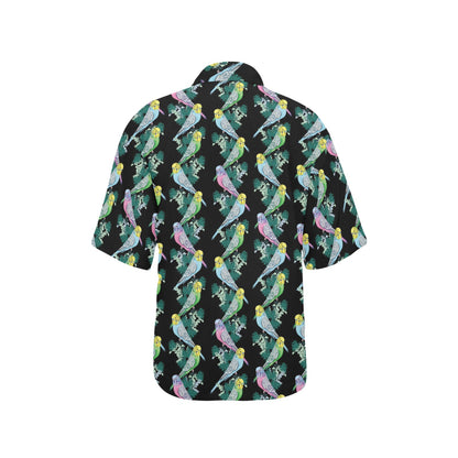 Budgerigar Pattern Print Design 03 Women's Hawaiian Shirt