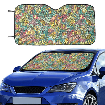 Hippie Print Design LKS302 Car front Windshield Sun Shade