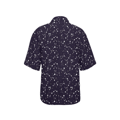 Zodiac Star Pattern Design Print Women's Hawaiian Shirt