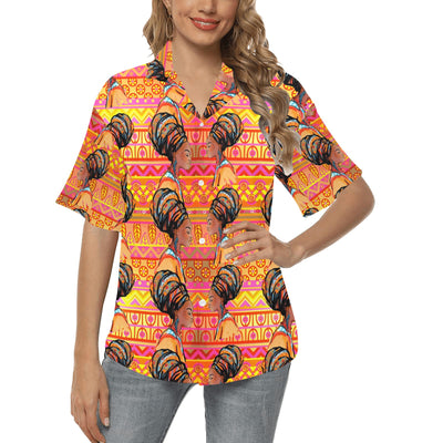 African Girl Aztec Women's Hawaiian Shirt