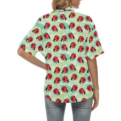 Ladybug Cute Print Pattern Women's Hawaiian Shirt